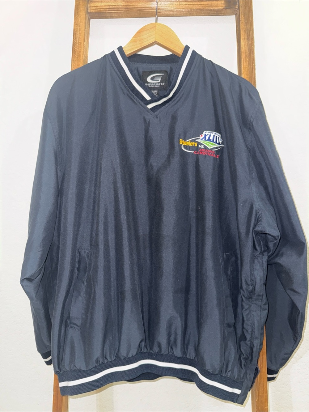 G-III by Carl Banks Navy NFL Pullover Windbreaker - Steelers vs Cardinals XL